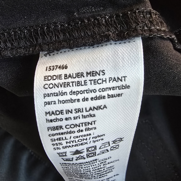 Eddie Bauer Men's Black Convertible Tech Pants 34x32 - Picture 9 of 9